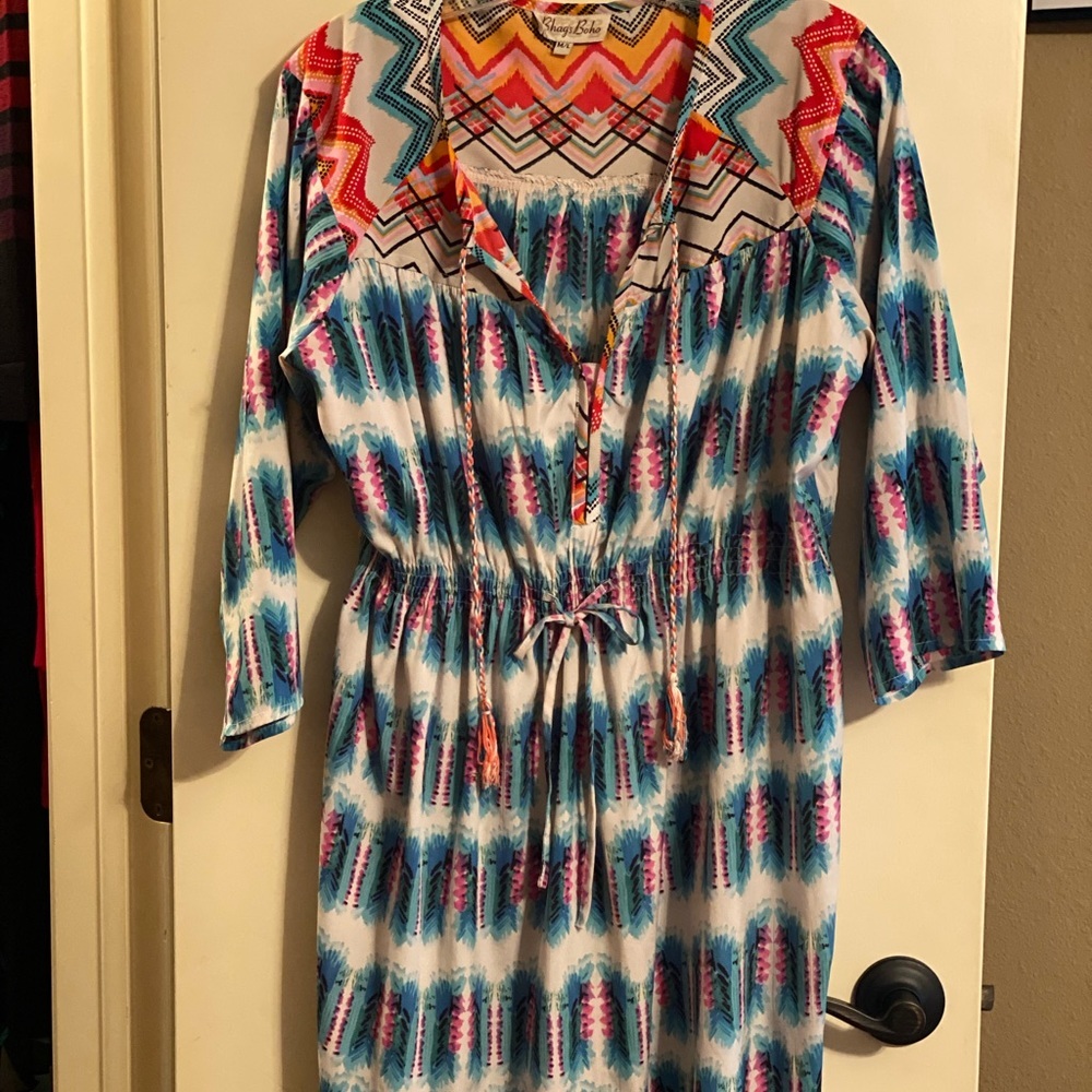 Silky boho tunic dress